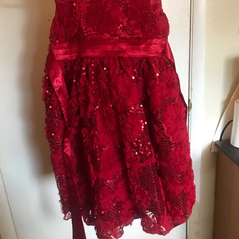 Girls Red Sparkle Dress